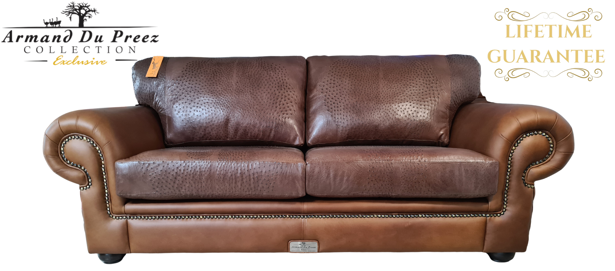 Kudu Ostrich Leather Couch